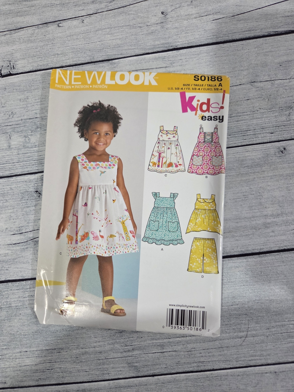 New Look Kids Sewing Pattern S0186 Size A 1/2-4